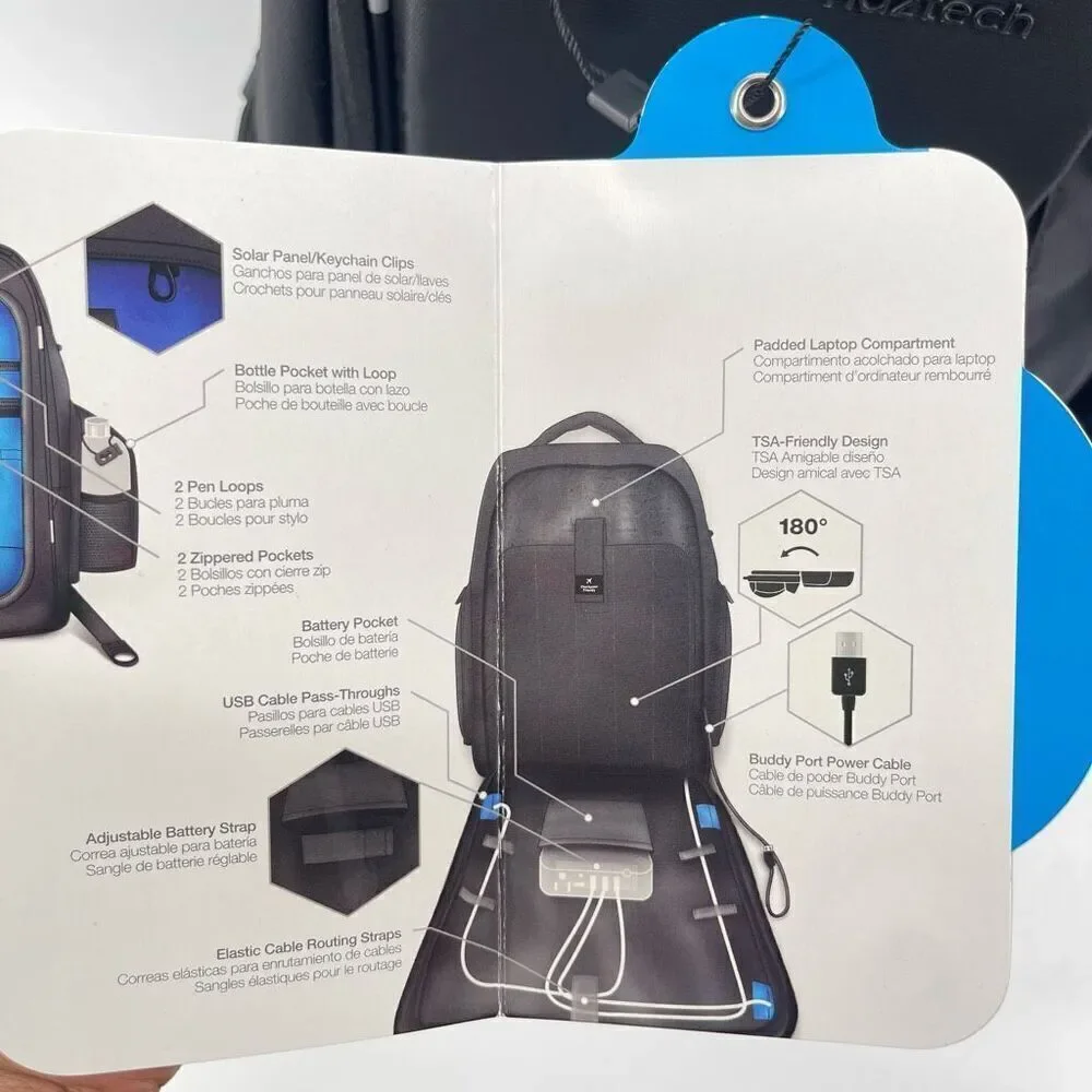 Naztech SmartPack Charging Backpack – Power On the Go, Black